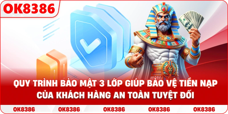 Quy trình bảo mật 3 lớp giúp bảo vệ tiền nạp của khách hàng an toàn tuyệt đối.